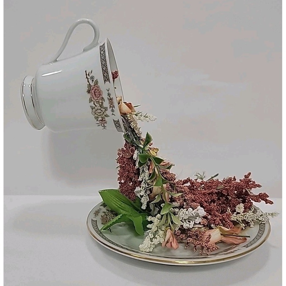Floating Tea Cup, Liling Fine China, 7.75" Tall, Some Glue Can Be Seen